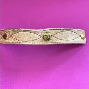 Leather bracelet with genuine turquoise stone .